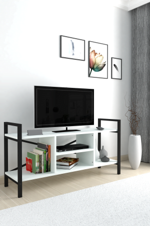 Evmood TV Sehpası Raflı TV Ünitesi Televizyon Sehpası Beyaz