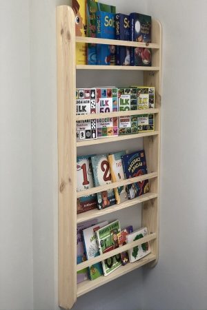 Montessori Çocuk Odası Kitaplığı Ahşap Ham Verniksiz Doğal